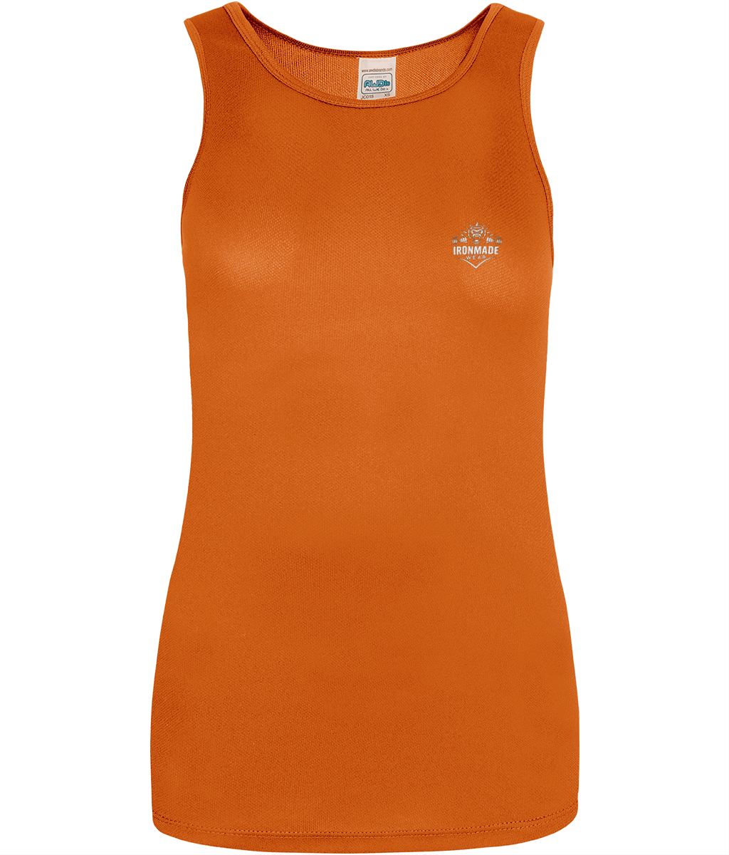 Women’s Performance Vest in Electric Orange – moisture‑wicking Neoteric™ workout top