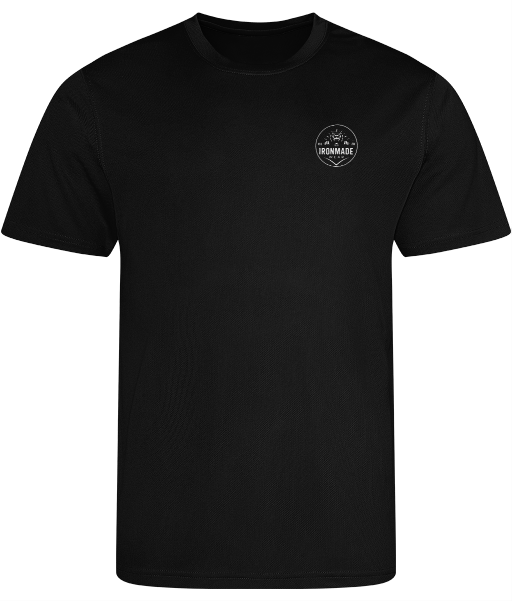 Men's black sport t-shirt lightweight gym training tee
