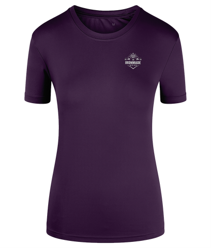 Women’s Performance T‑Shirt in Bright Purple – fitted polyester women’s training shirt