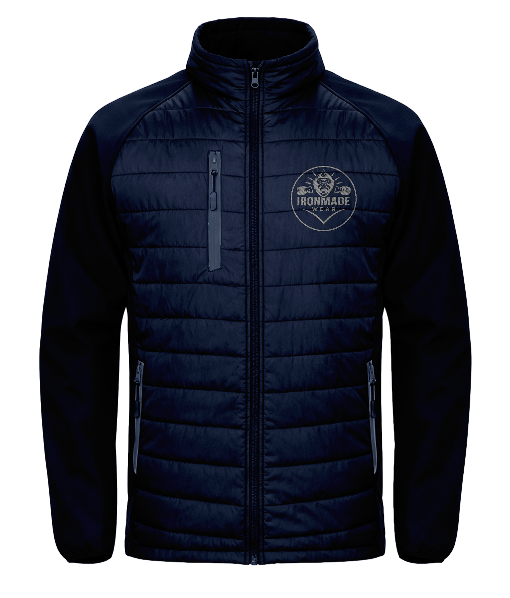 Men’s padded softshell jacket in Navy/Navy – tonal hybrid padded softshell jacket