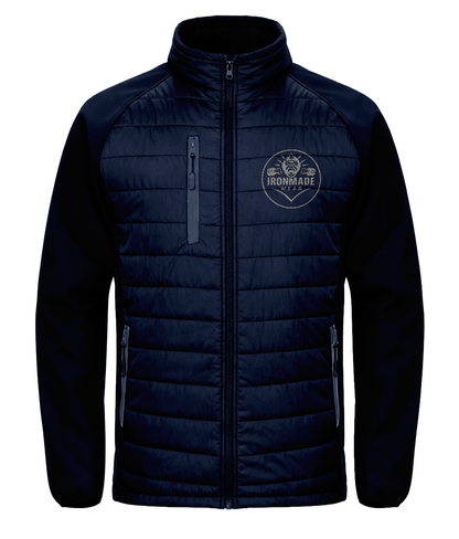 Men’s padded softshell jacket in Navy/Navy – tonal hybrid padded softshell jacket