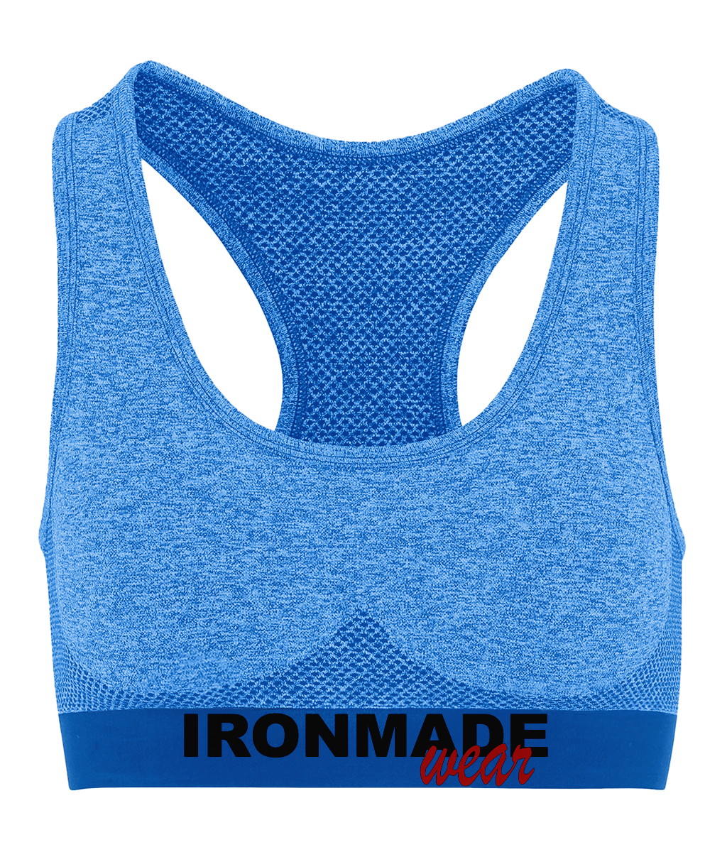Seamless Sapphire sports bra – fitted moisture‑wicking workout bra