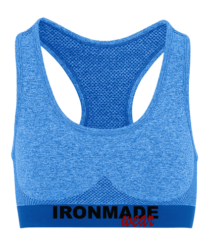 Seamless Sapphire sports bra – fitted moisture‑wicking workout bra