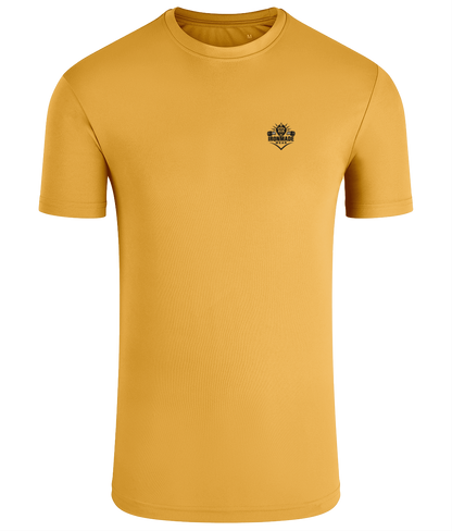 Men’s Performance T‑Shirt in Gold – fitted breathable polyester athletic top