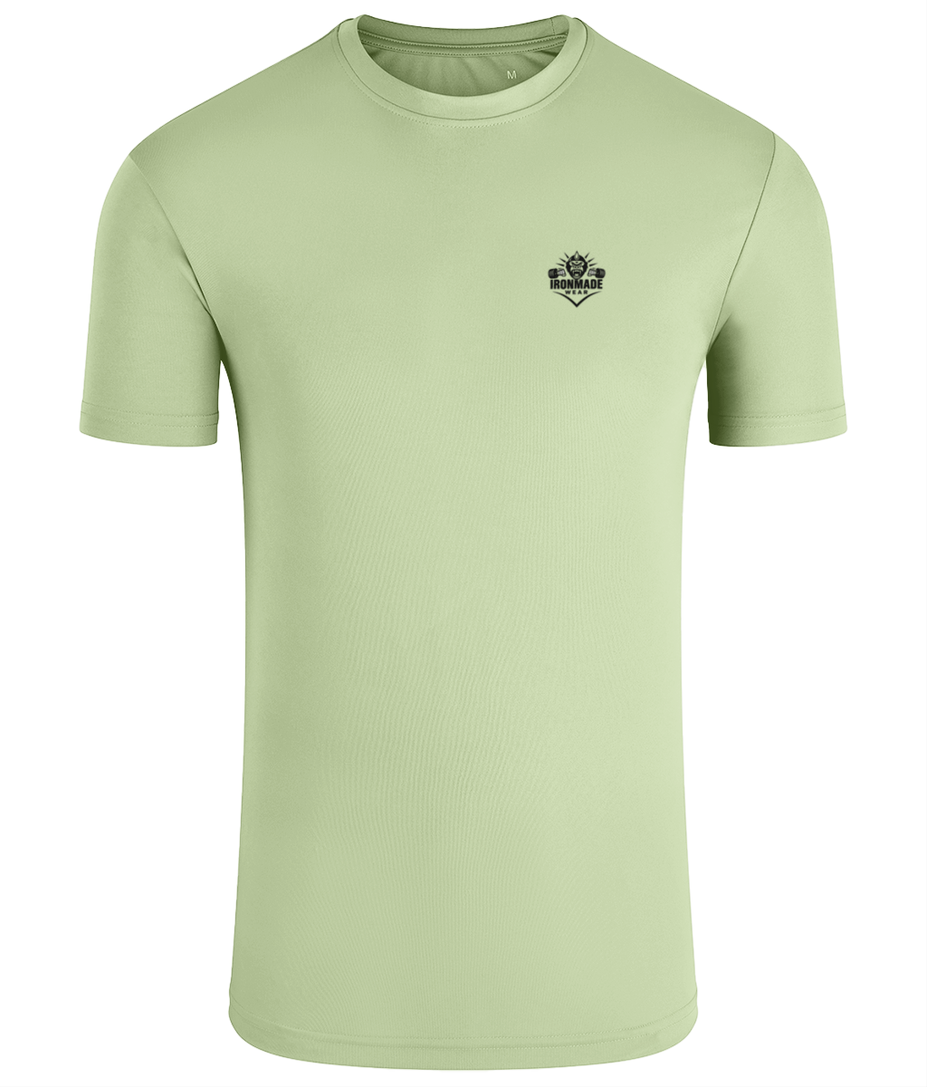 Men’s Performance T‑Shirt in Green Matcha – fitted breathable polyester athletic top