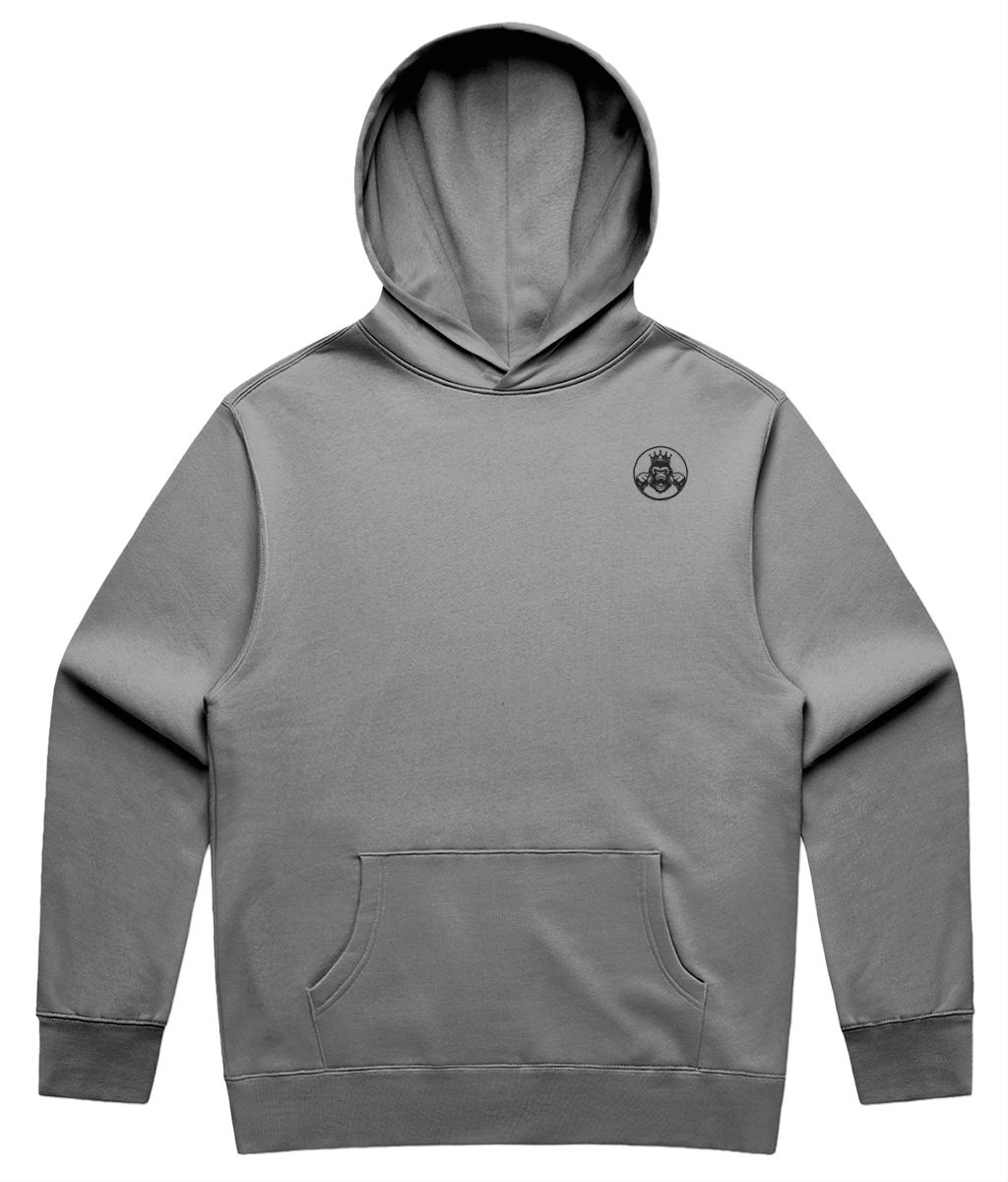 Front- Men’s Relaxed Hoodie in Athletic Heather – soft anti‑pill fleece gym hoodie