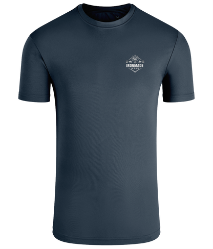 Men’s Performance T‑Shirt in Blue Steel – lightweight self‑wicking polyester training shirt