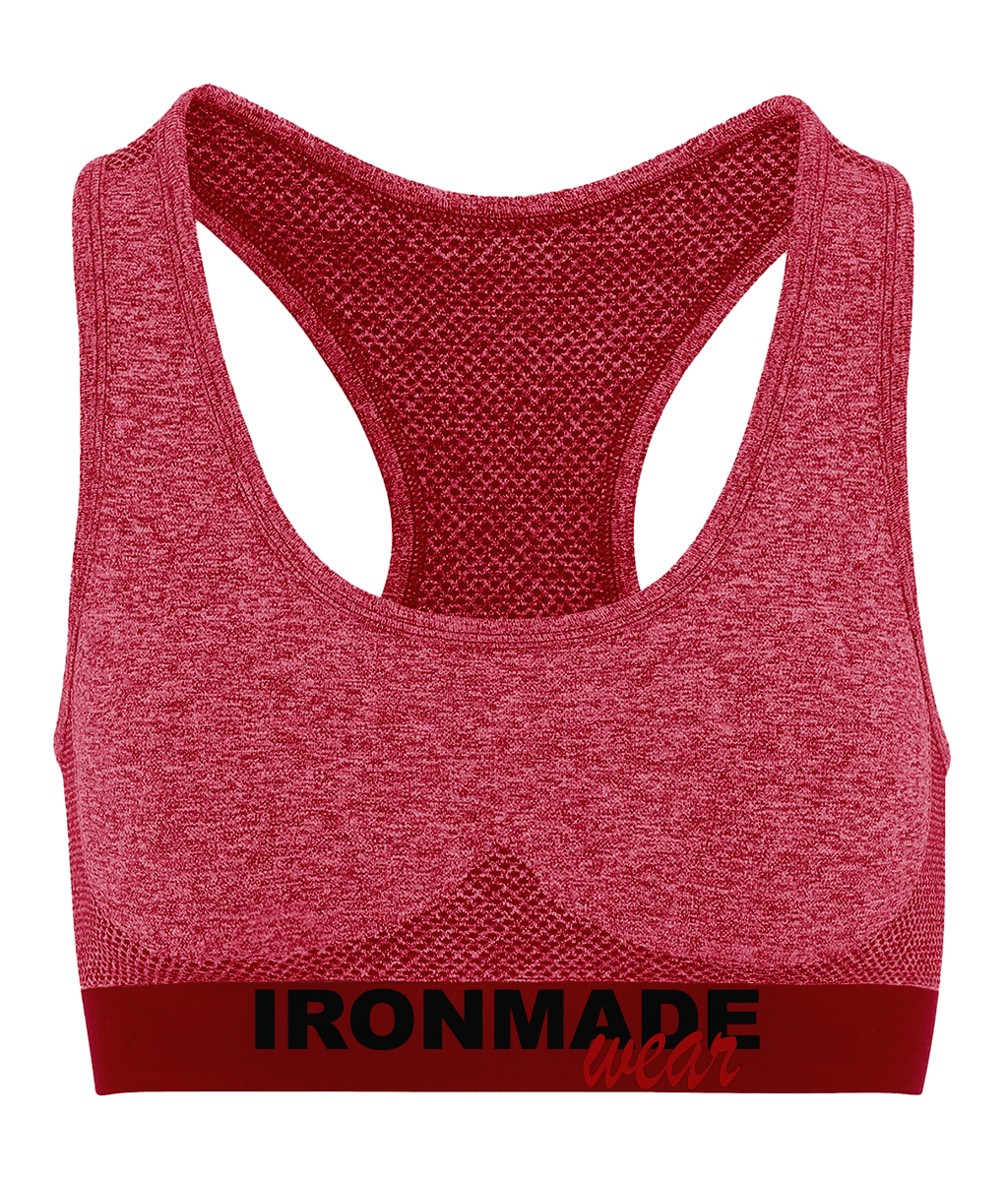 Burgundy 3D Fit sports bra – women’s seamless supportive gym top