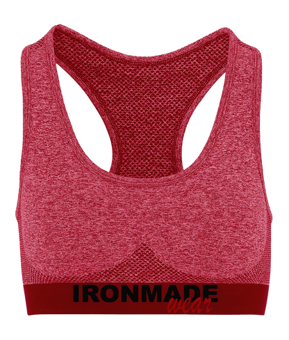Burgundy 3D Fit sports bra – women’s seamless supportive gym top