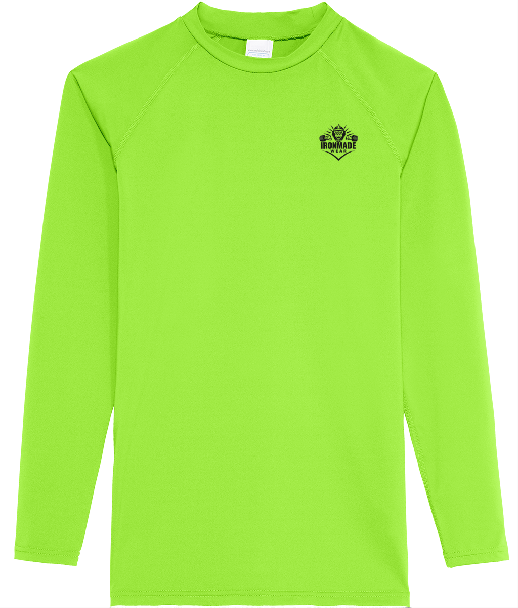 Men’s Baselayer in Electric Green, quick‑dry performance baselayer built for high‑intensity workouts