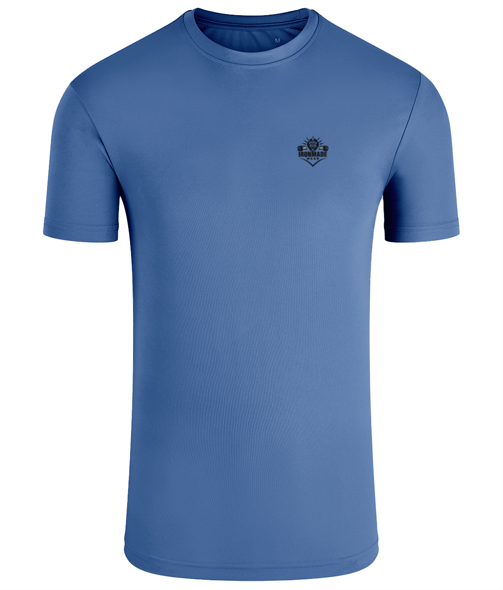 Men’s Performance T‑Shirt in Cornflower – fitted breathable polyester athletic top