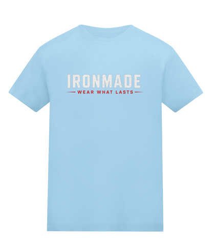 Kids Ironmade cotton tee in Sky Blue