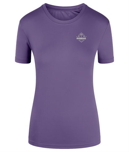 Women’s Performance T‑Shirt in Purple Melange – quick‑dry fitted polyester tee