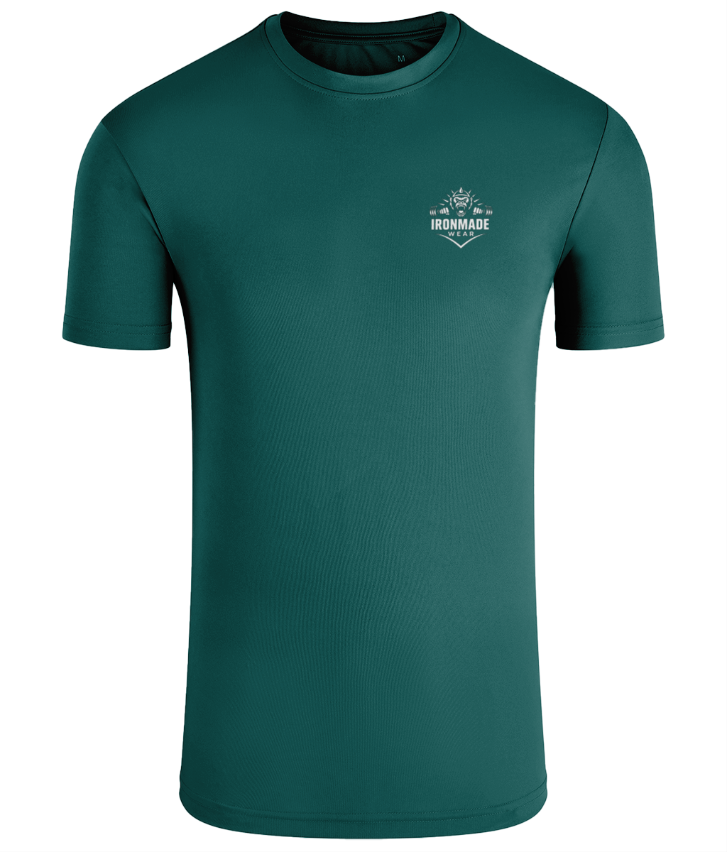 Men’s Performance T‑Shirt in Teal– lightweight self‑wicking polyester training shirt