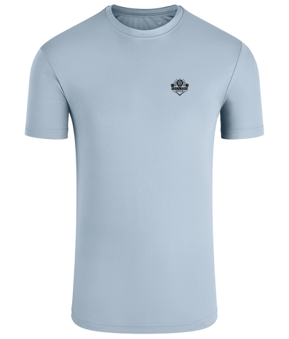 Men’s Performance T‑Shirt in Light Blue– fitted breathable polyester athletic top
