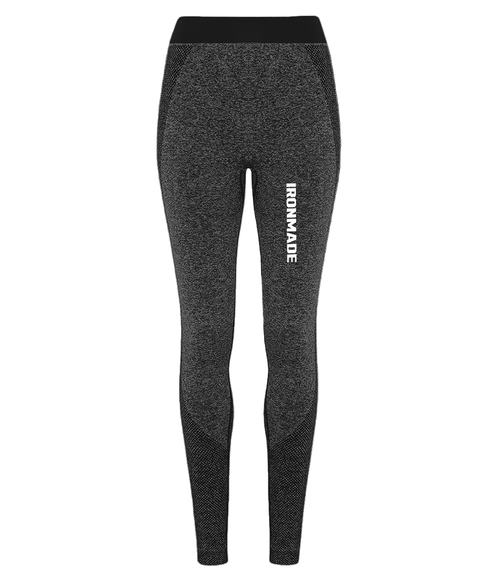 Women’s Seamless 3D Fit Sculpt Leggings in Black Melange – fitted sculpting active leggings