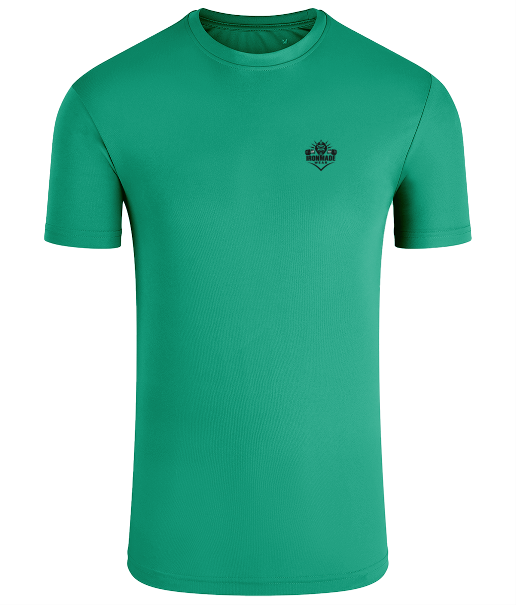 Men’s Performance T‑Shirt in Bright Kelly – fitted breathable polyester athletic top