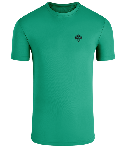 Men’s Performance T‑Shirt in Bright Kelly – fitted breathable polyester athletic top