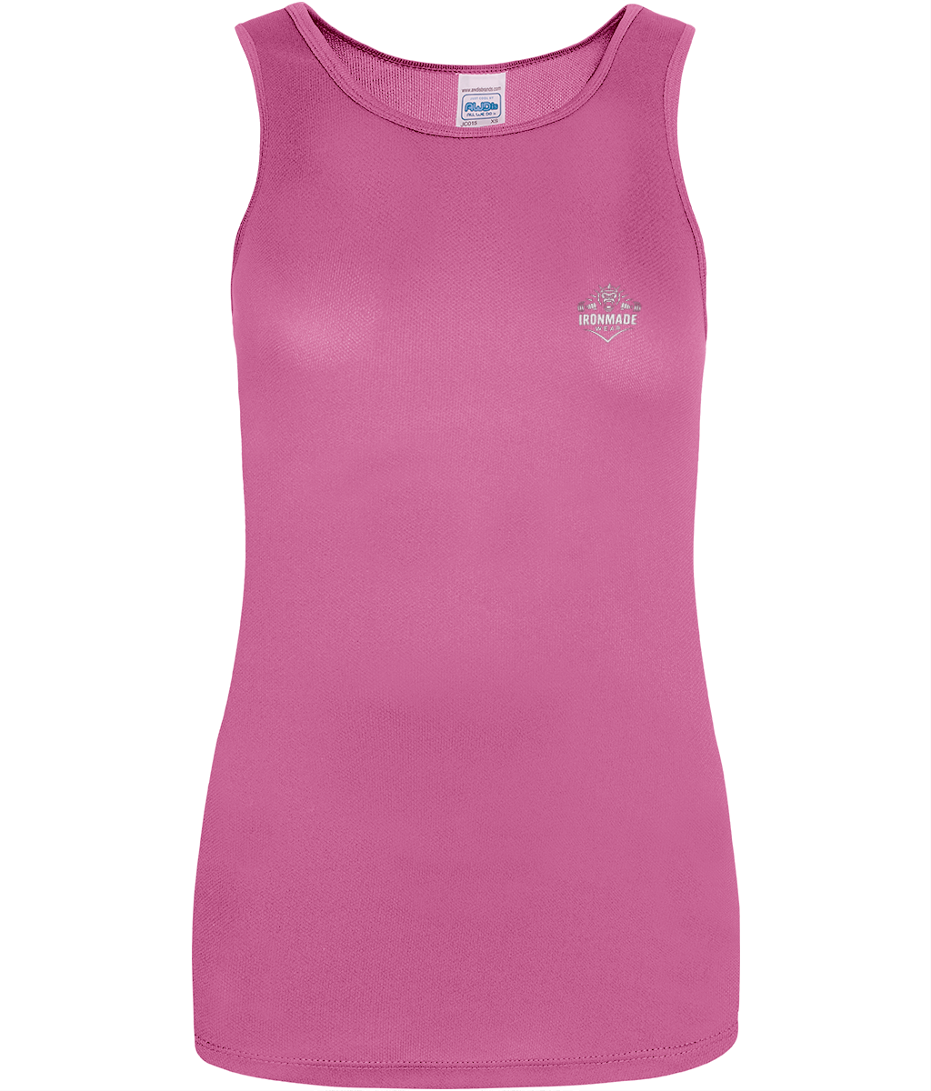 Women’s Performance Vest in Electric Pink – fitted quick‑dry women’s gym vest