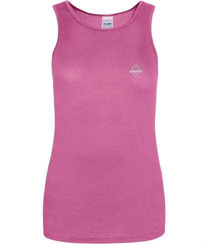 Women’s Performance Vest in Electric Pink – fitted quick‑dry women’s gym vest