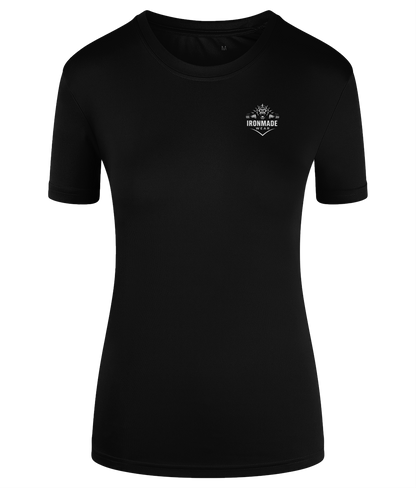 Women’s Performance T‑Shirt in Black – fitted sweat‑wicking polyester gym top