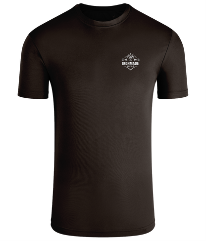 Men’s Performance T‑Shirt in Chocolate – lightweight self‑wicking polyester training shirt
