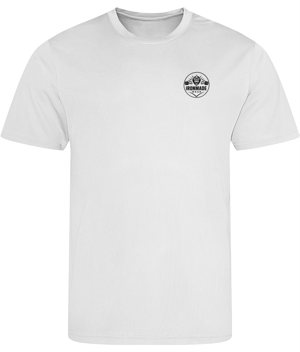 Men's white performance sport t-shirt breathable activewear