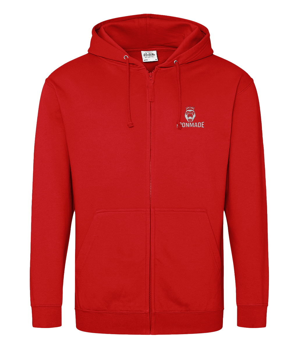 Front- Men’s zoodie with hood and zip detail