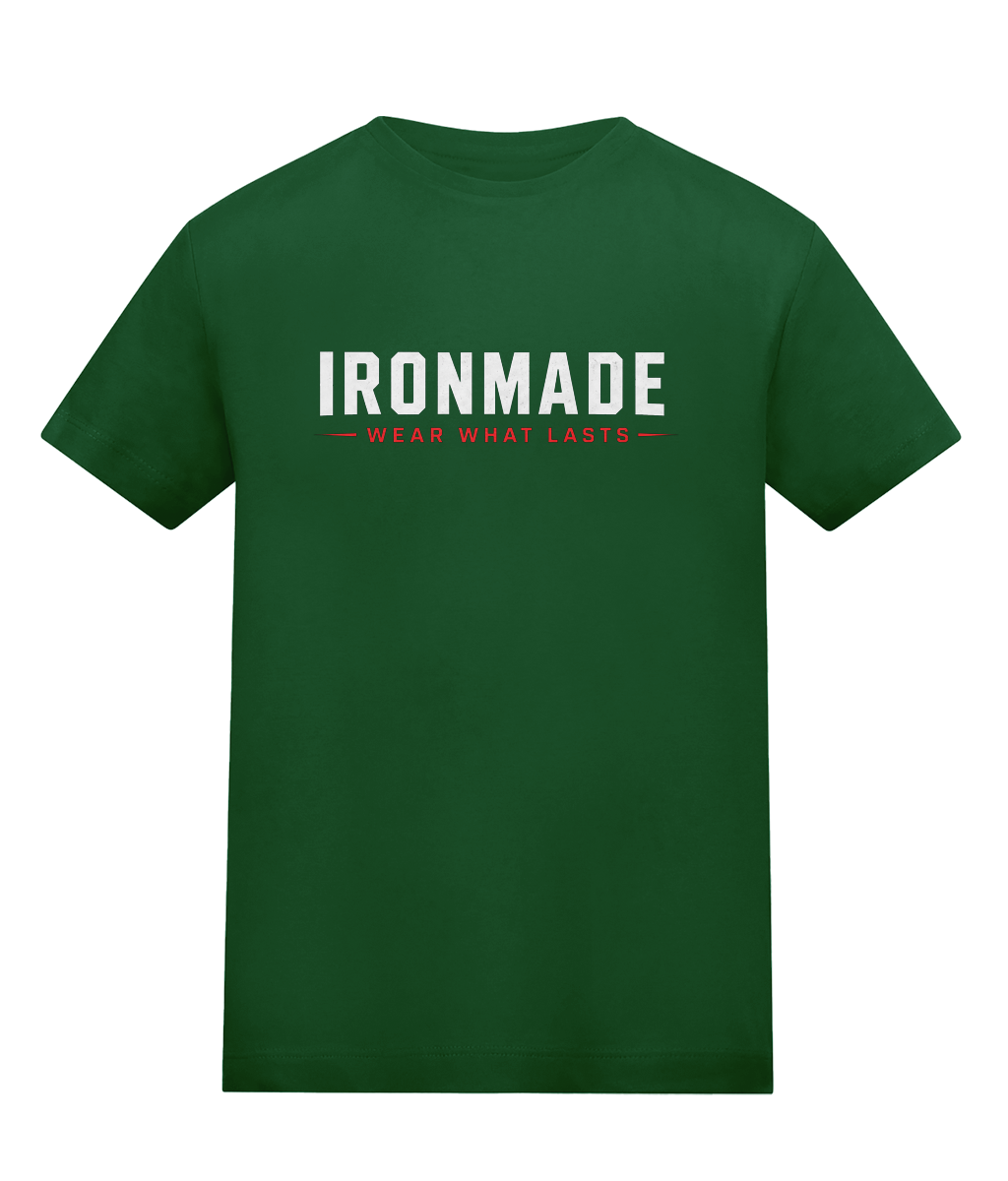 Kids Ironmade cotton tee in Bottle Green
