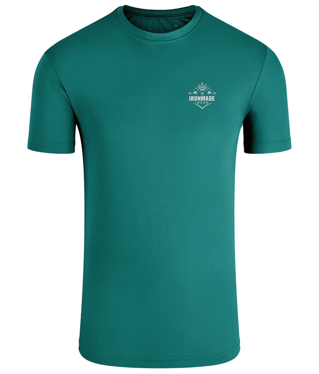 Men’s Performance T‑Shirt in Jade – lightweight self‑wicking polyester training shirt