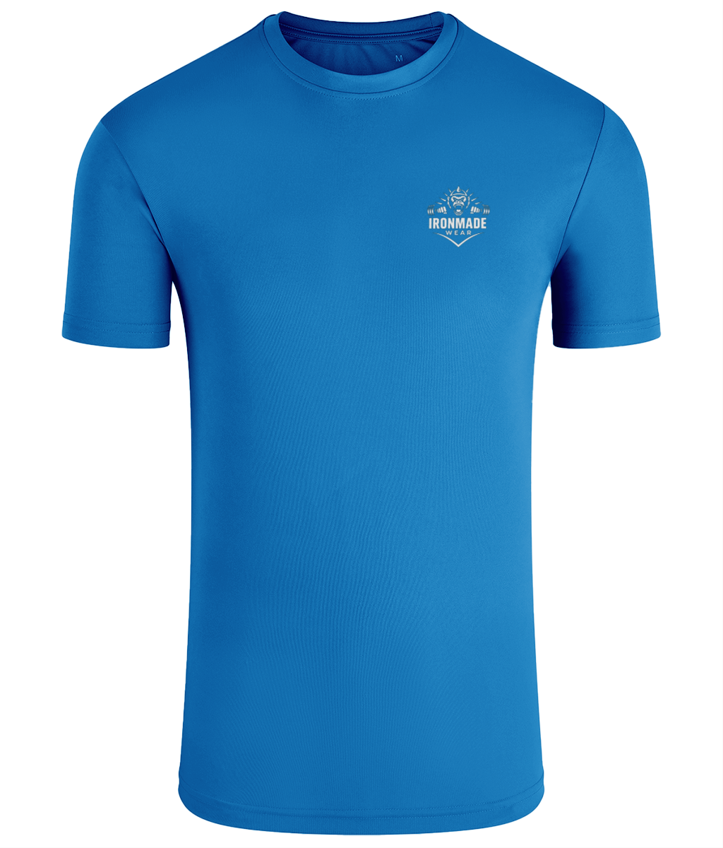 Men’s Performance T‑Shirt in Sapphire – lightweight self‑wicking polyester training shirt
