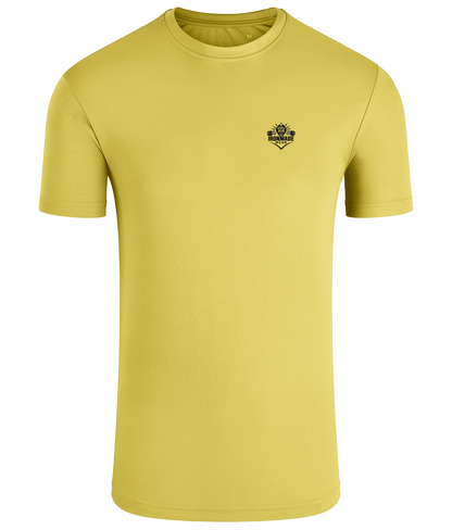 Men’s Performance T‑Shirt in Bright Yellow – fitted breathable polyester athletic top