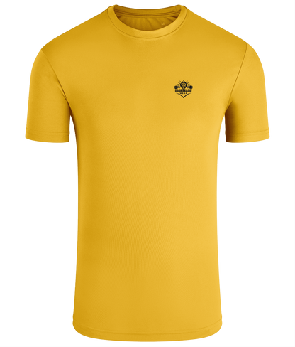 Men’s Performance T‑Shirt in Sun Yellow – fitted breathable polyester athletic top