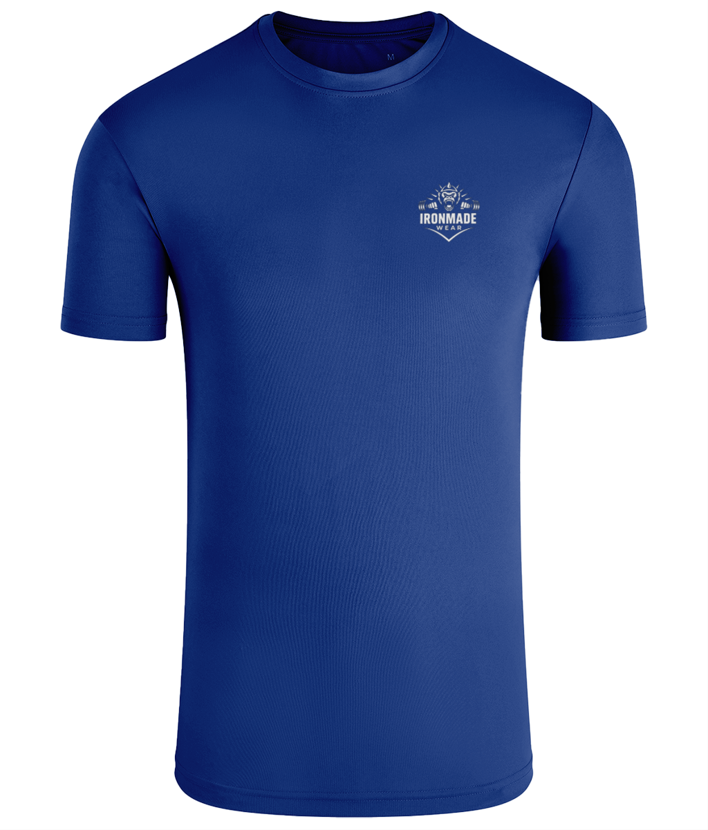 Men’s Performance T‑Shirt in Royal– lightweight self‑wicking polyester training shirt
