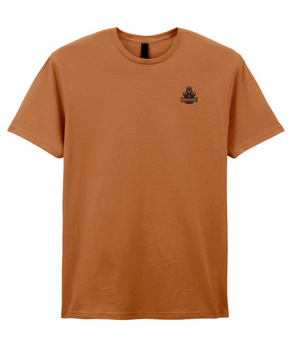 Front- Fan Texas Orange: Men’s double logo ringspun T‑shirt in Texas Orange