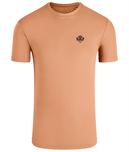 Men’s Performance T‑Shirt in Melon – fitted breathable polyester athletic top