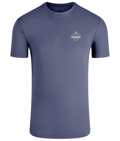 Men’s Performance T‑Shirt in Blue Melange – lightweight self‑wicking polyester training shirt