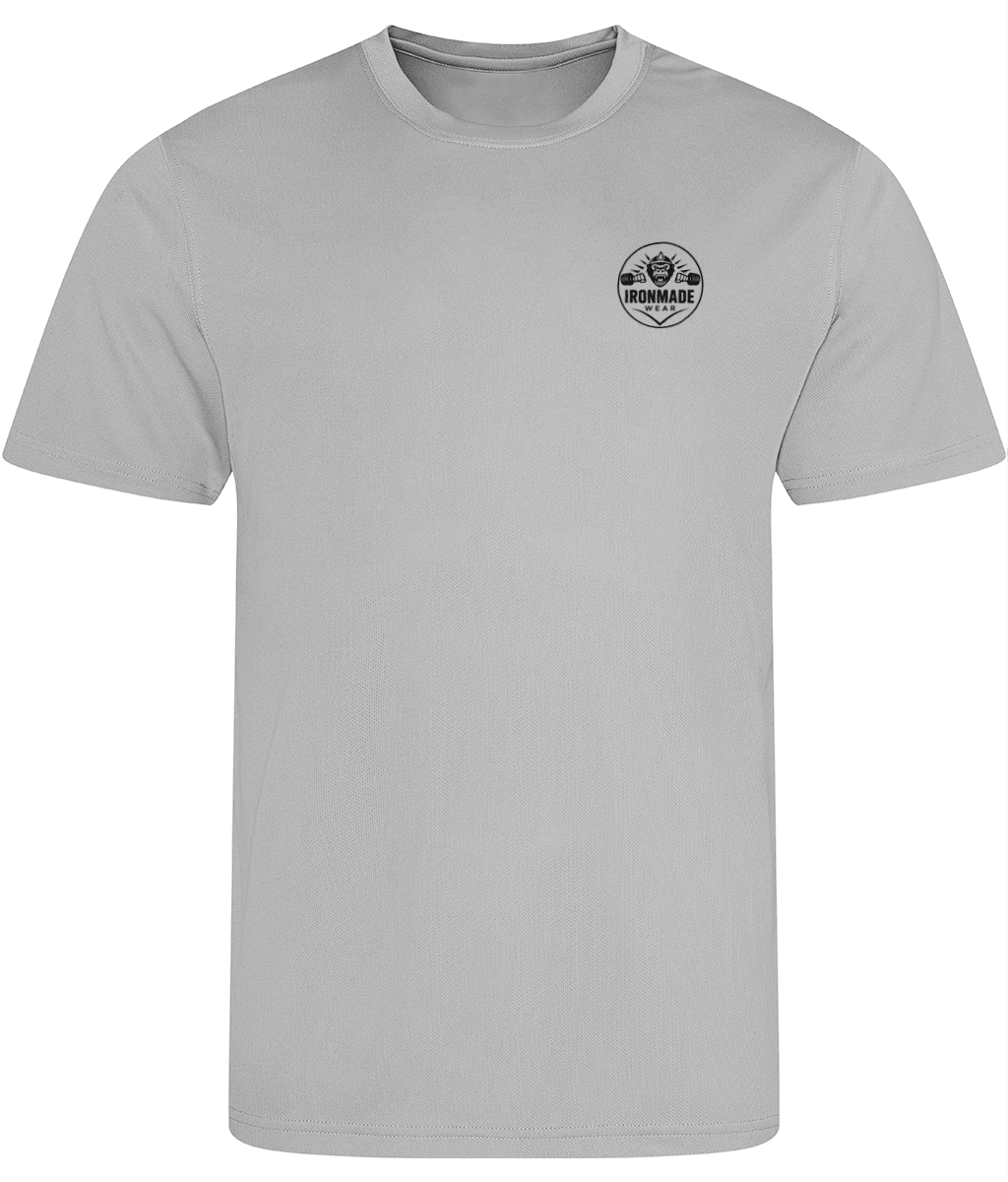 Men's grey athletic t-shirt for gym and running
