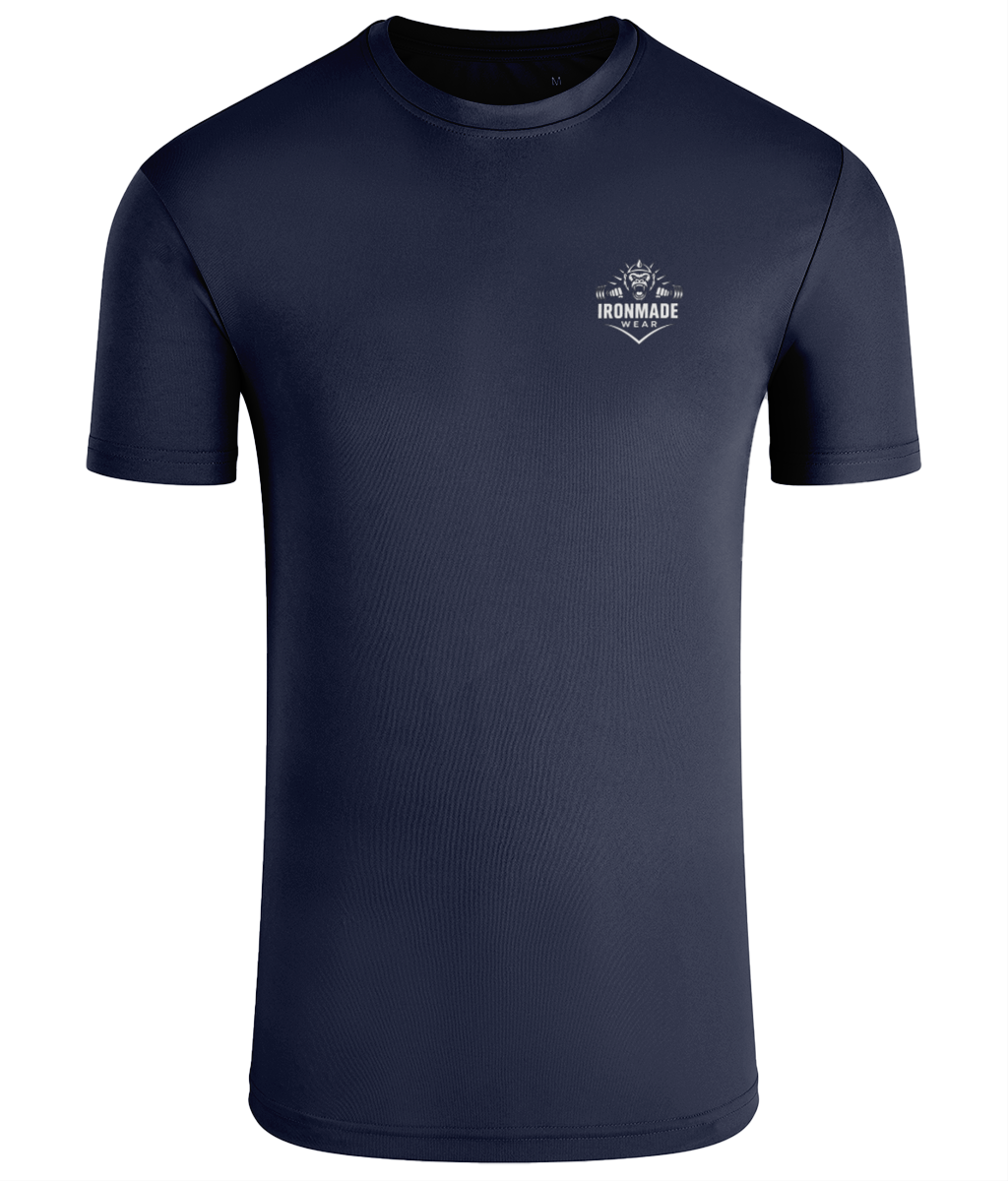 Men’s Performance T‑Shirt in French Navy – lightweight self‑wicking polyester training shirt