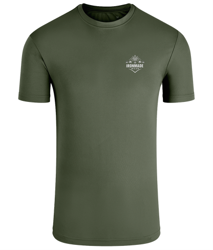 Men’s Performance T‑Shirt in Moss Green – lightweight self‑wicking polyester training shirt