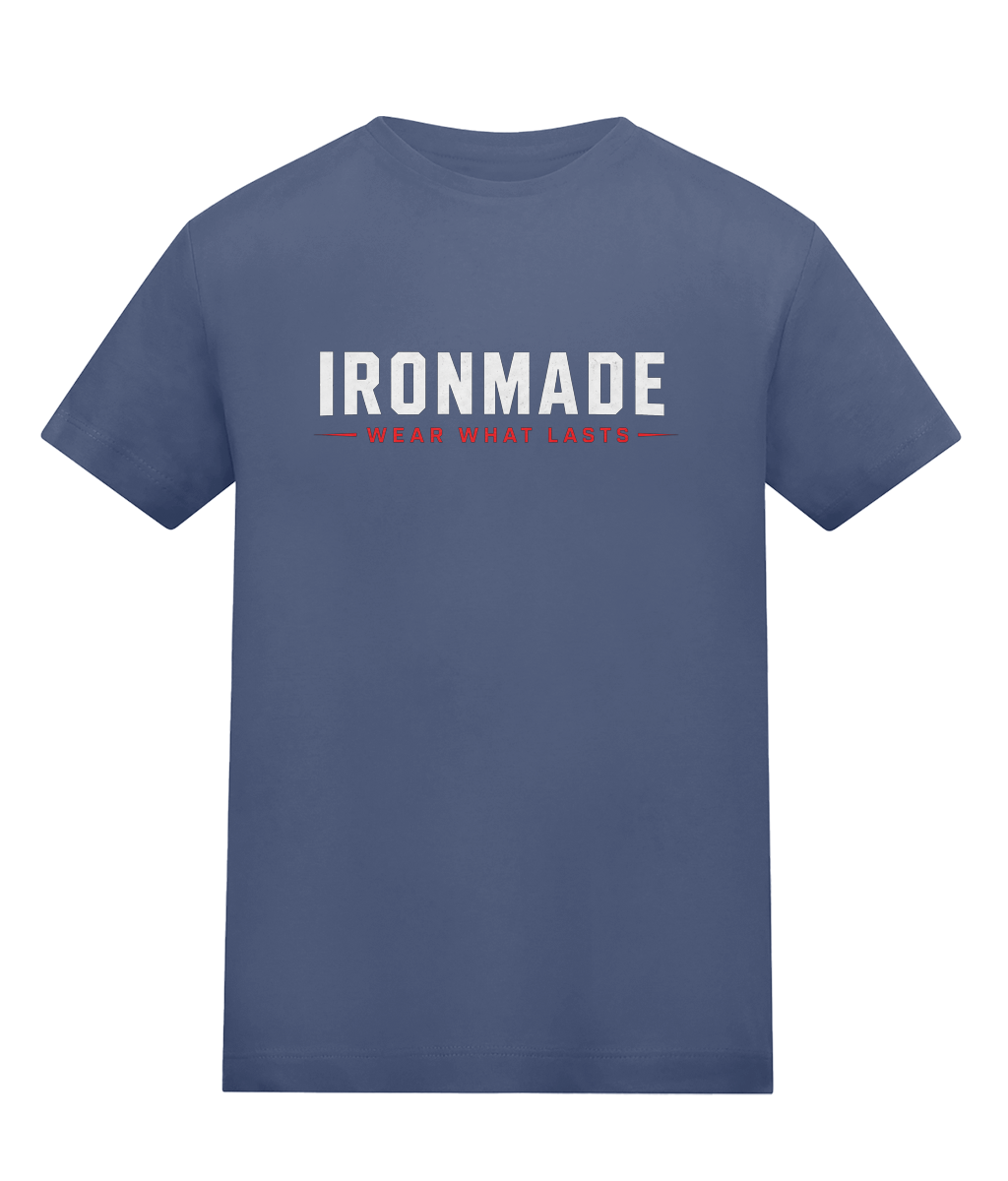 Kids Ironmade cotton tee in Airforce Blue