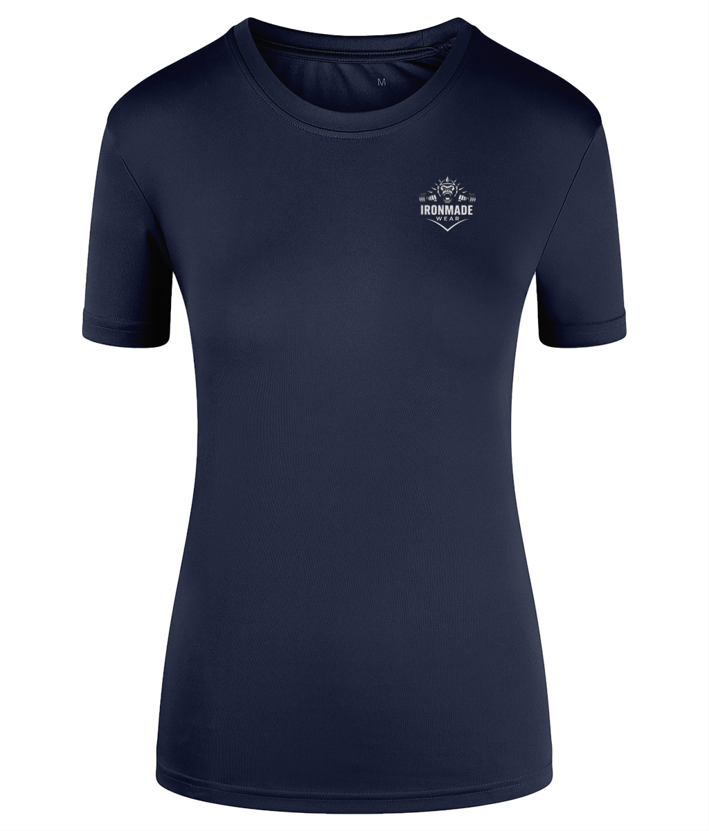 Women’s Performance T‑Shirt in French Navy – fitted polyester training shirt