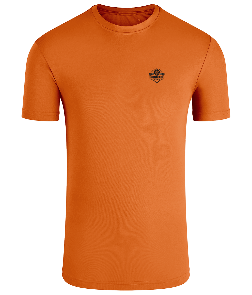 Men’s Performance T‑Shirt in Orange– fitted breathable polyester athletic top