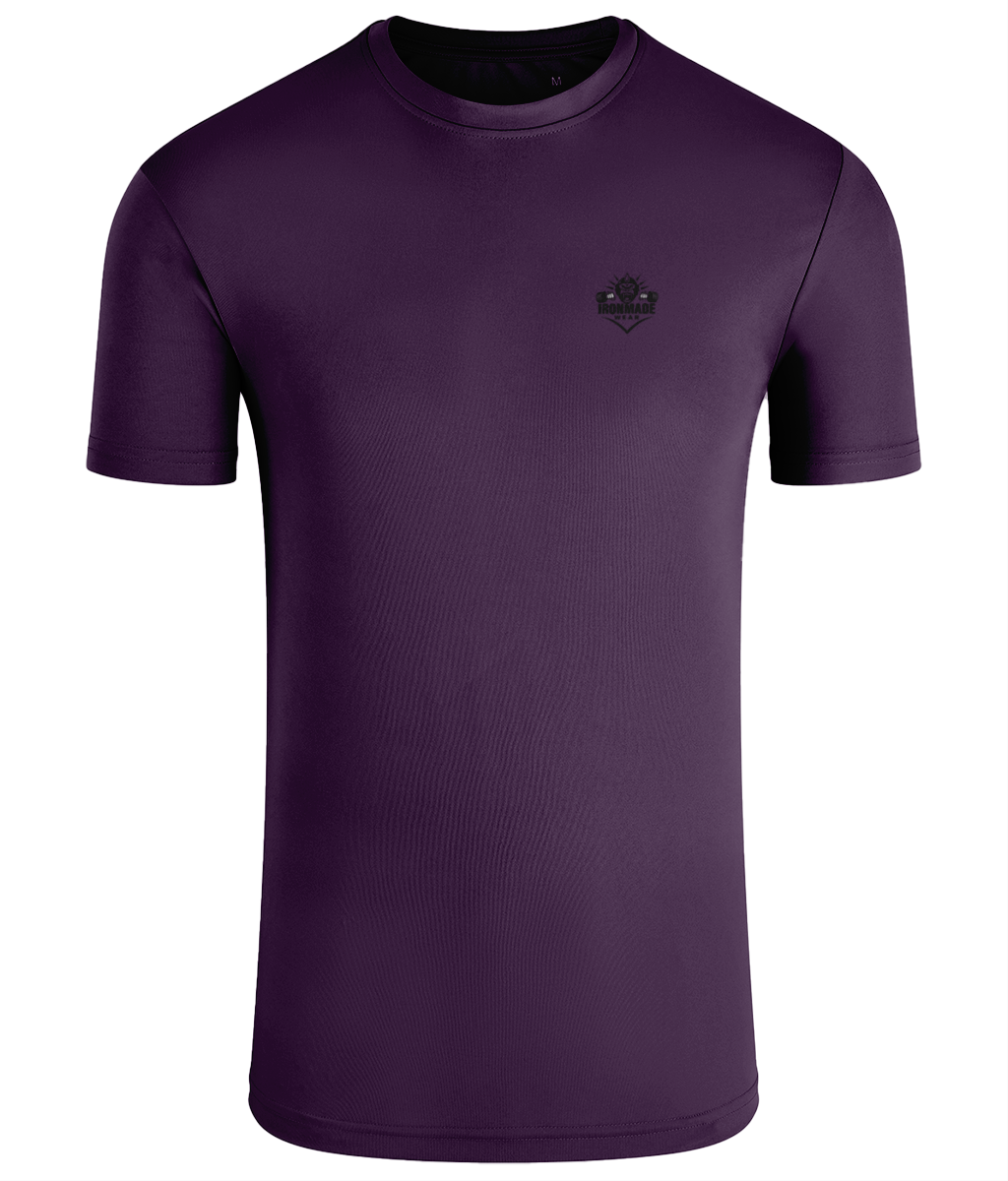 Men’s Performance T‑Shirt in Bright Purple – fitted breathable polyester athletic top