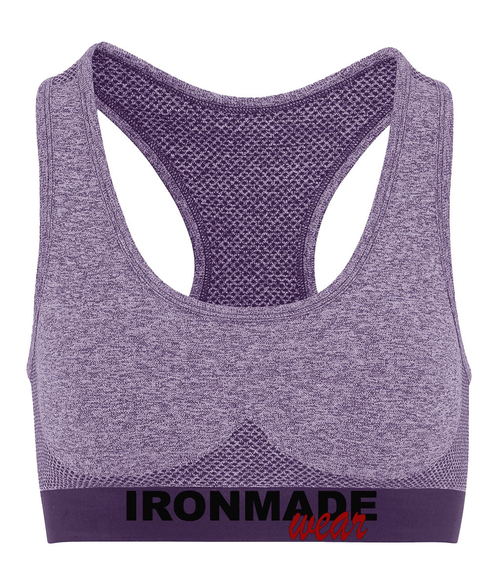 Purple seamless sports bra – sculpting moisture‑wicking bra for training