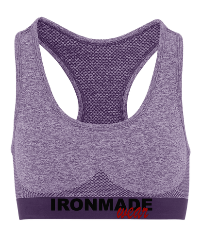 Purple seamless sports bra – sculpting moisture‑wicking bra for training