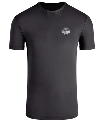 Men’s Performance T‑Shirt in Charcoal – lightweight self‑wicking polyester training shirt