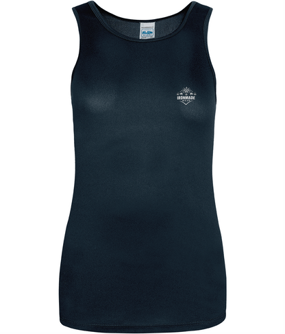 Women’s Performance Vest in French Navy – fitted moisture‑wicking training top