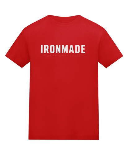Kids Ironmade cotton tee in Fire Red
