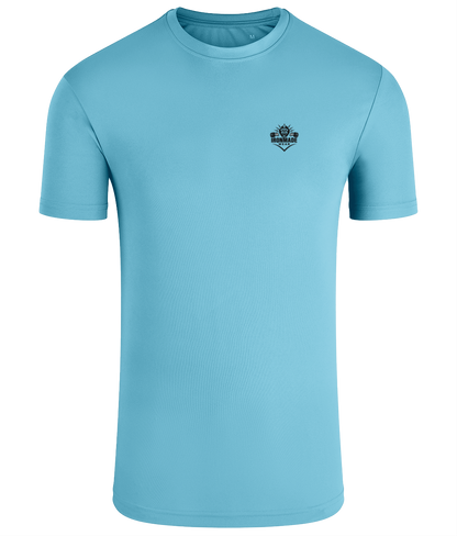 Men’s Performance T‑Shirt in Turquoise– fitted breathable polyester athletic top